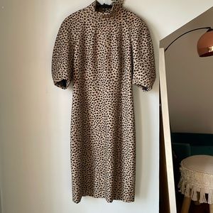 AKRIS leopard mock neck dress